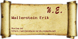 Wallerstein Erik névjegykártya